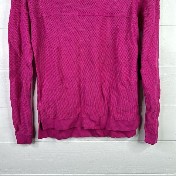 ANA Pink Fuchsia Scoop Neck Long Sleeve Knit Sweater Sweatshirt Top Size Small - Picture 6 of 13